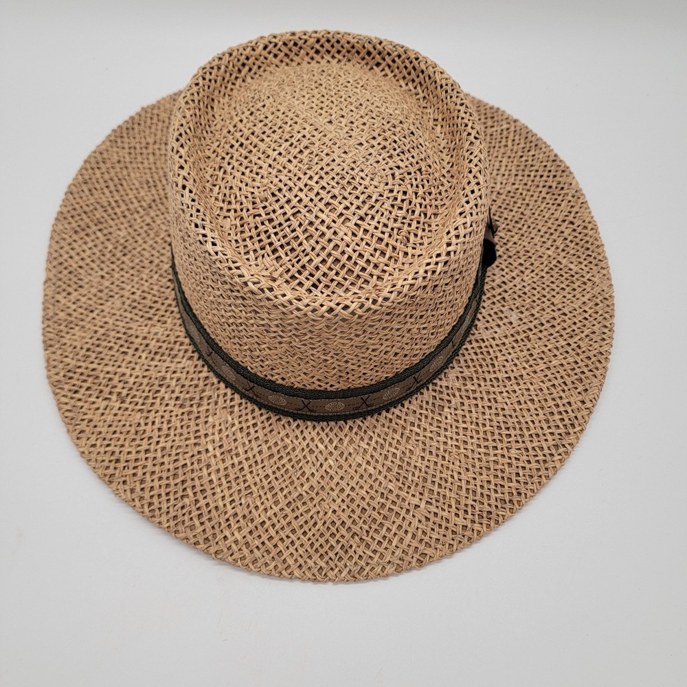 Scala Men's Beige/Tan Straw Dorfman Pacific Hat Handmade Spring/Summer L-XL